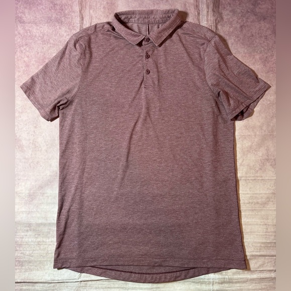 Lululemon Evolution Polo Shirt Mens Sz Large Red  Stretch Short Sleeve Golf - Picture 1 of 10